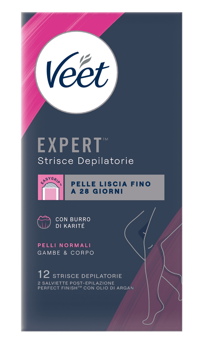 Veet Expert™ strisce depilatorie corpo pelli normali, 12 pezzi