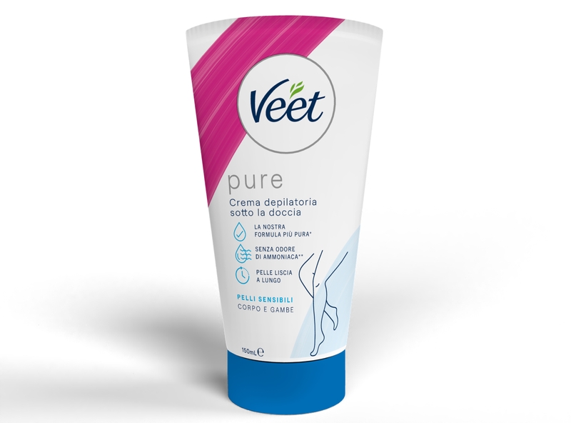 Veet Pure crema sotto la doccia depilatoria pelli sensibili, 150 ml