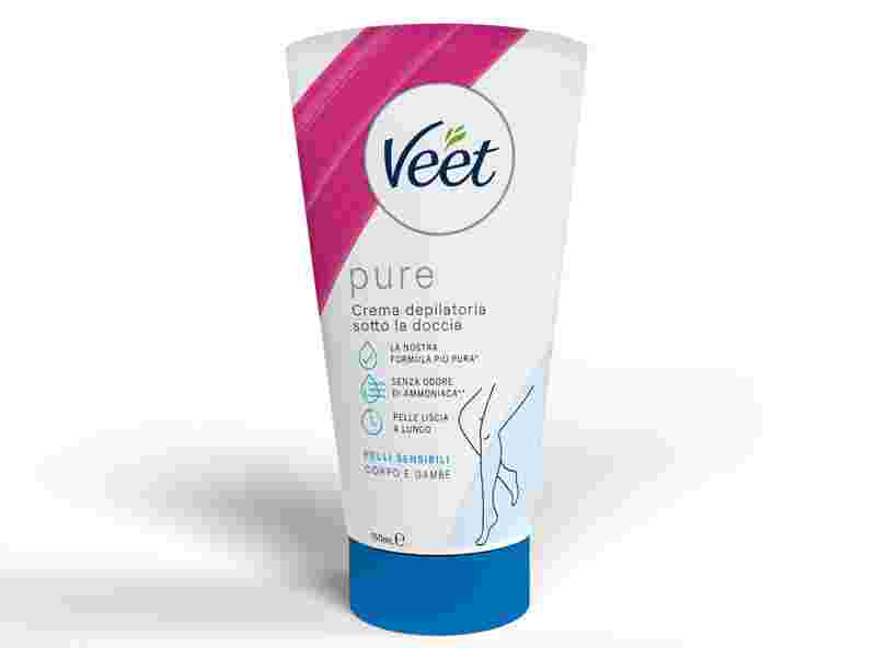 Veet Pure crema sotto la doccia depilatoria pelli sensibili, 150 ml