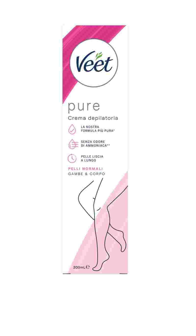 Veet Pure crema depilatoria pelli normali, 200 ml