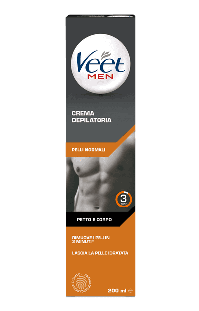Veet Men crema depilatoria pelli normali silk & fresh technology, 200 ml