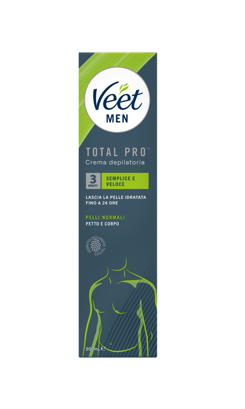 Veet Men crema depilatoria uomo pelli normali, 200 ml