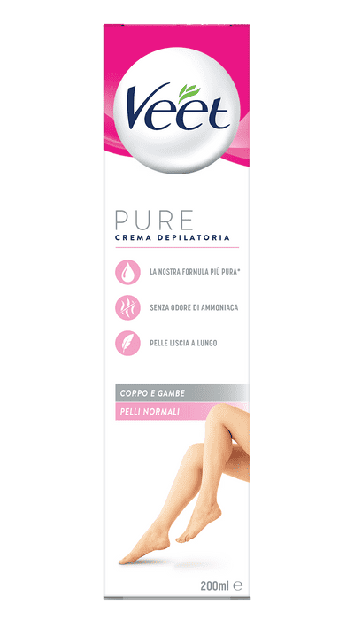 Veet Pure crema depilatoria pelli normali, 200 ml
