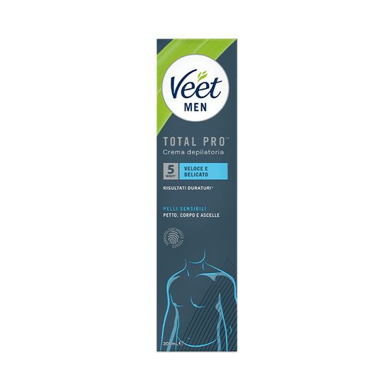 Veet Men crema depilatoria uomo pelli sensibili, 200 ml