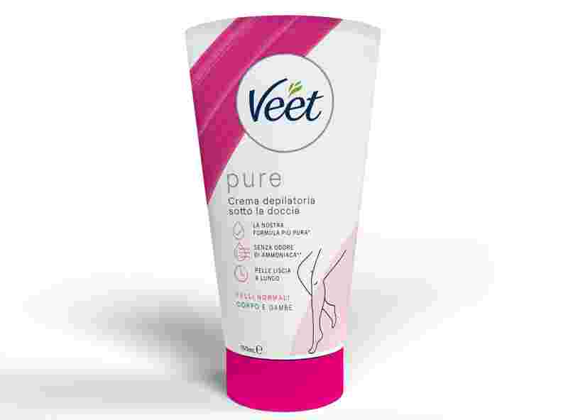 Veet Pure crema sotto la doccia depilatoria pelli normali, 150 ml