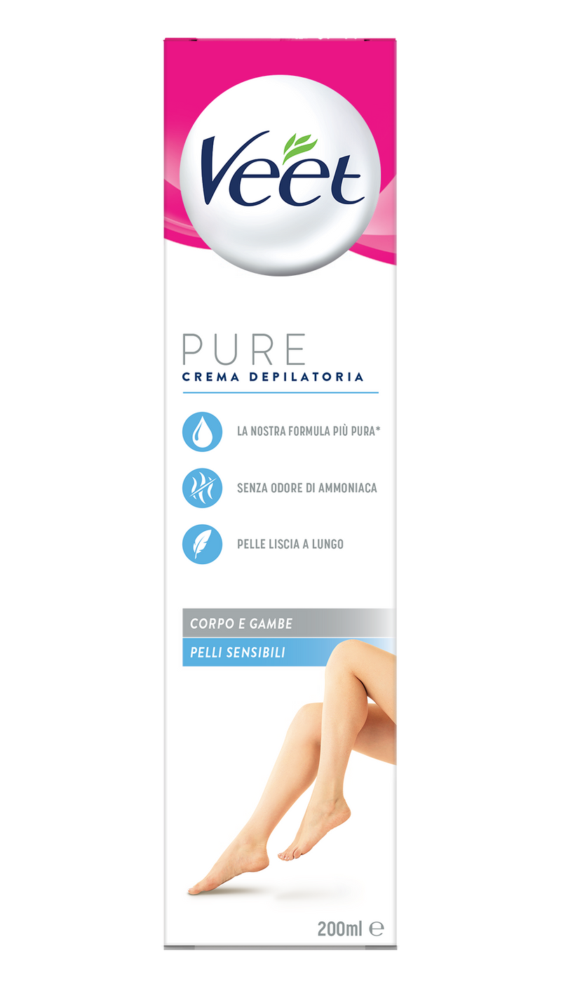 Veet Pure crema depilatoria pelli sensibili, 200 ml